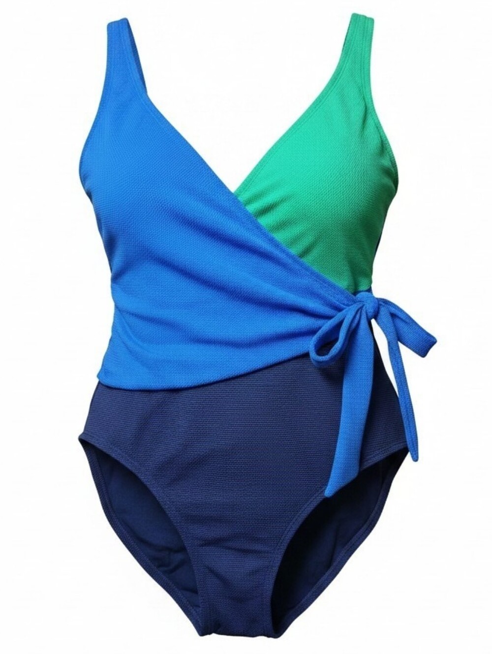 TOMMY BAHAMA | Colorblock Wrap One Piece Swimsuit Coastal Resort Blue Green | 6